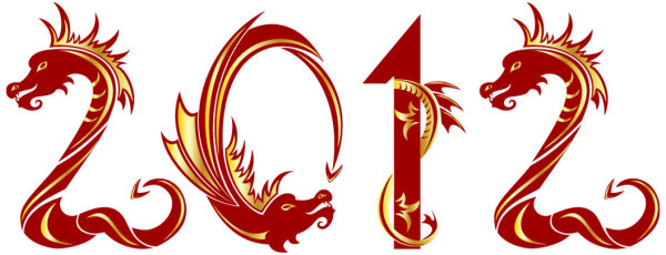 2012 Year of the Dragon creative pattern 04 - vector material