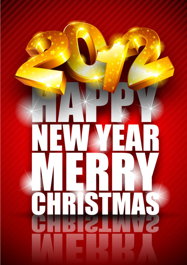 Brilliant New Year background 02 - vector material