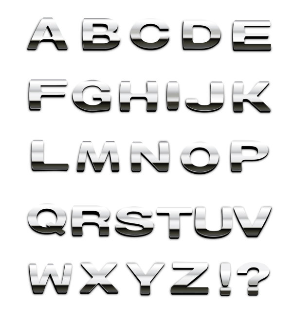 Metallic letters - vector material