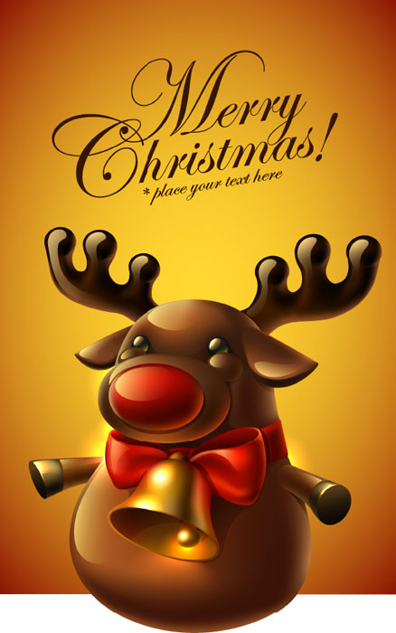 Cute Christmas tag 03 - vector material