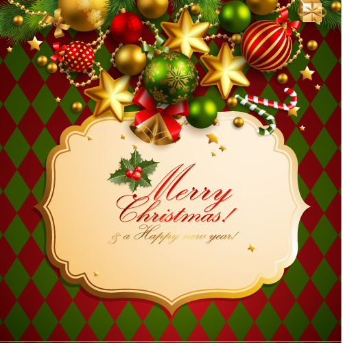 Christmas elements in background 01 - vector