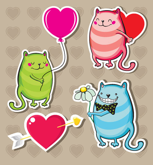 Cartoon Valentine illustrator 06 - vector material