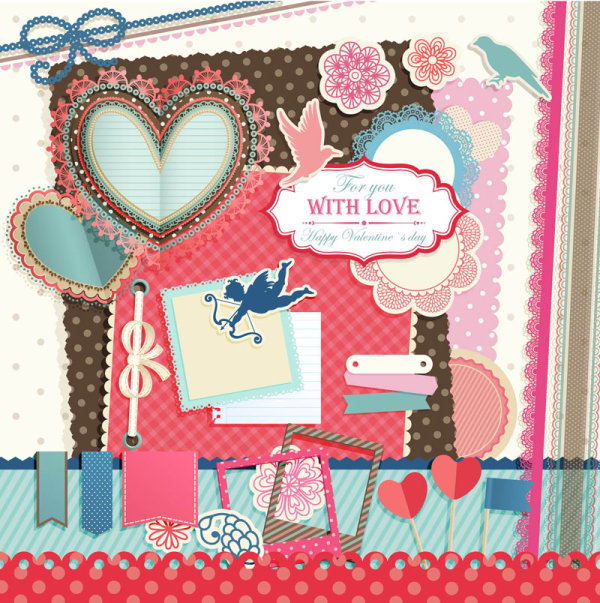 Valentine labels - Vector