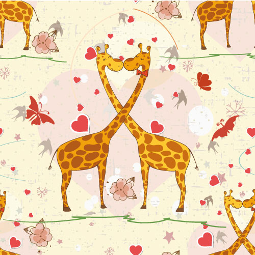 Cartoon animal background 03 - vector material