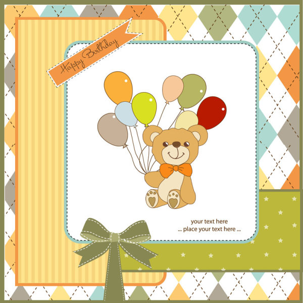 Cute cartoon background 01 - vector material
