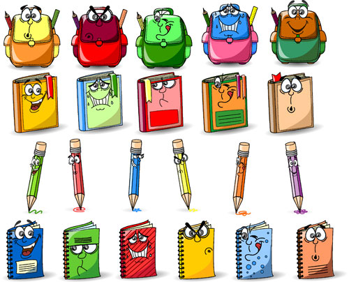 Cute cartoon stationery image - vector material