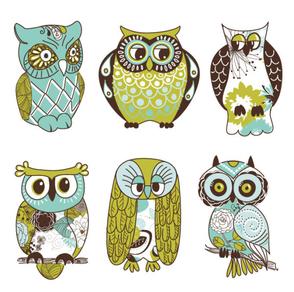 Cartoon owl illustration - vector material