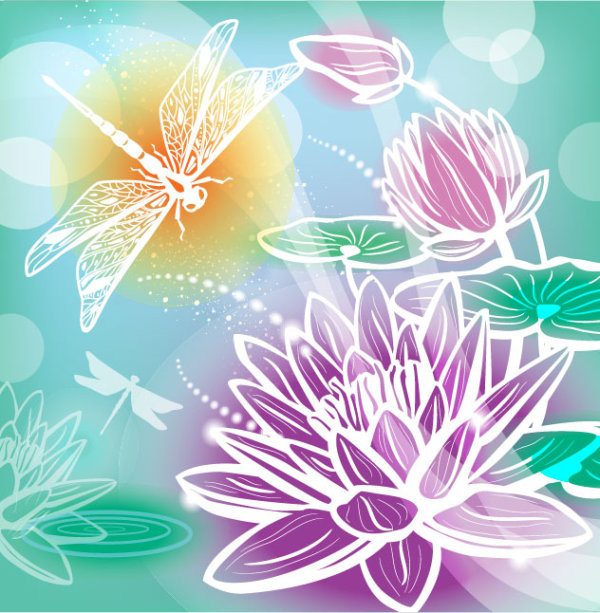 Gorgeous pattern background 04 - vector material