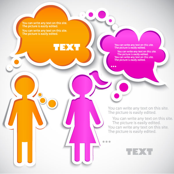 Cartoon label background 01 - vector material