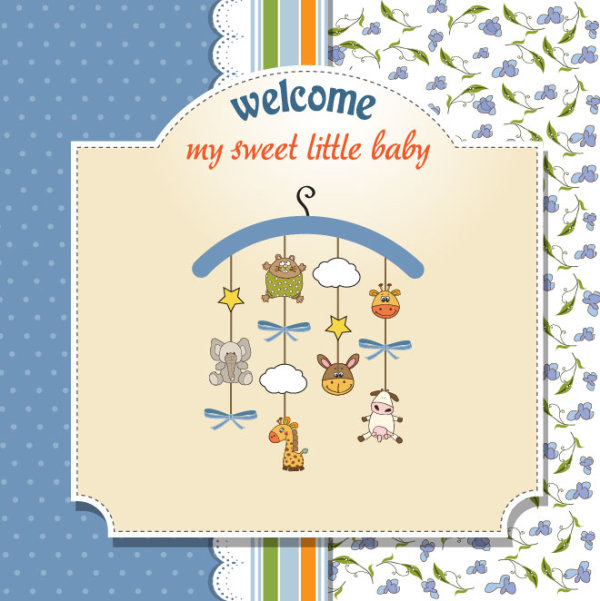 The cartoon toys Cards 01 - vector material