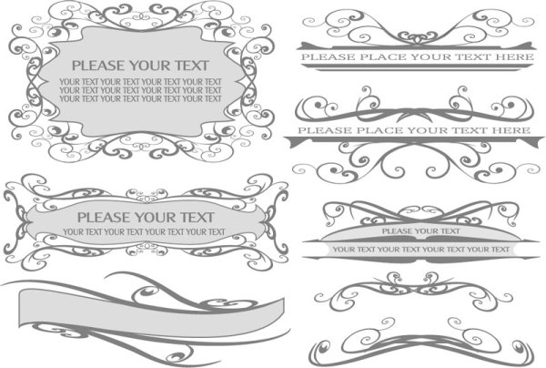European lines border 02 - vector material