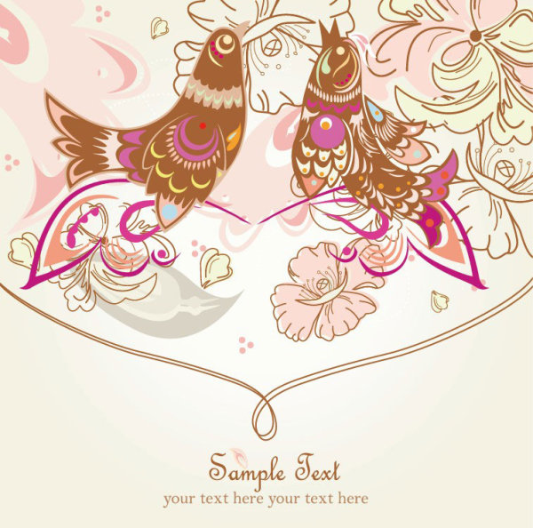 Line art pattern background 01 - vector material