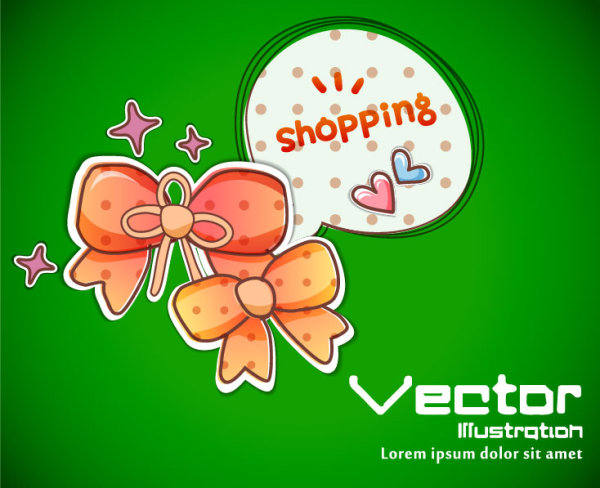 Cartoon label background 04 - vector material
