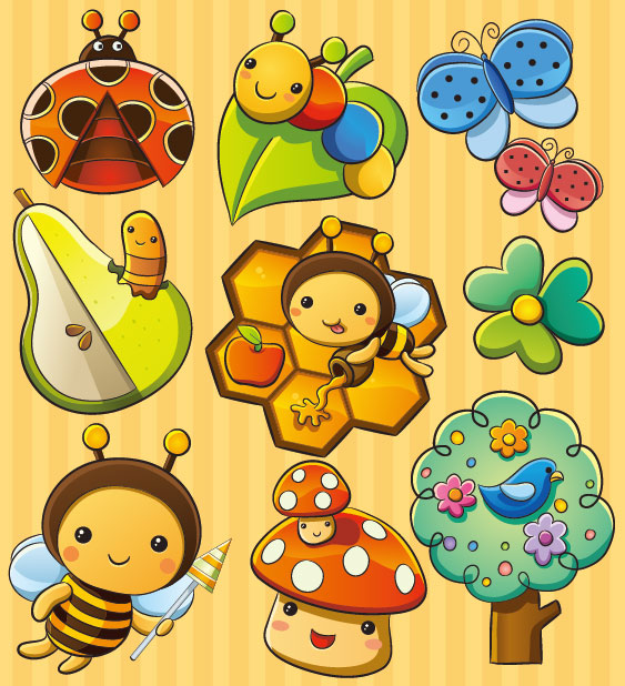 The lovely insect plant 01 - Vector