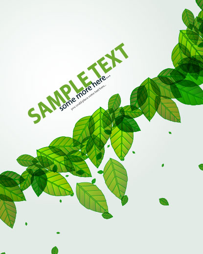 Green Leaf card 02 - vector material