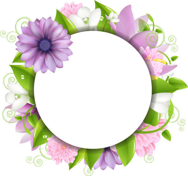Flowers border 02 - vector material 