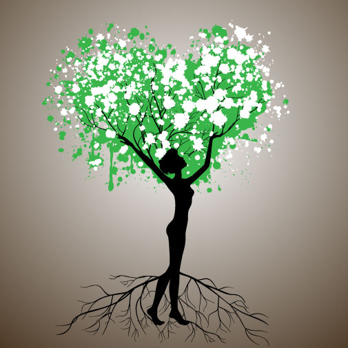 Stitching tree illustrator 05 - vector material
