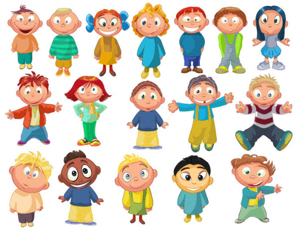 Cartoon children 03 - Vector