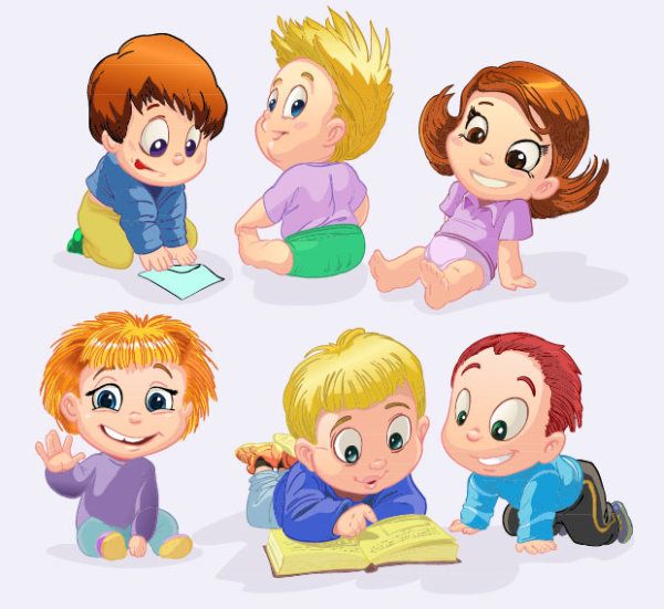 Cartoon children 04 - Vector