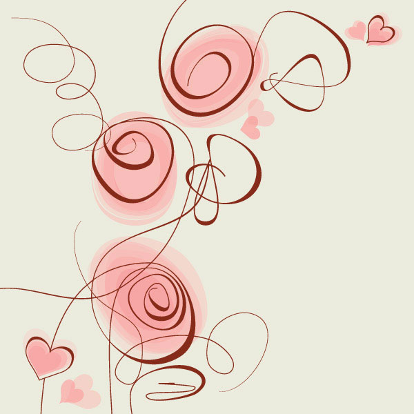 Fashion hand-painted flowers vector material -5