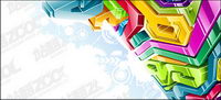 3D Color Crystal style three-dimensional