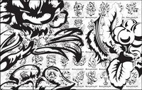 Flower patterns vector Totem material-3