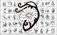 Flower patterns vector Totem material-2