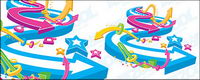 The colorful three-dimensional arrow round