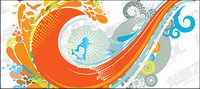 The theme of the tide wave vector design material