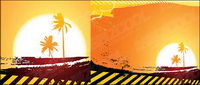 Sunset coconut vector