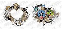 Round the theme of elements of the trend vector material