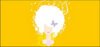 Explosion woman in the first vector material