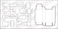 boxes of various vector template material