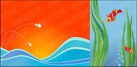 fish vector illustration background material