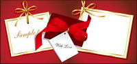 White cardboard ribbon bow vector material