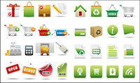 exquisite shopping category icon vector material