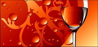Red wine glass with water Vector material