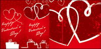 Vertical-shaped heart-shaped vector material bookmarks