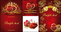 gold heart-shaped pattern vector