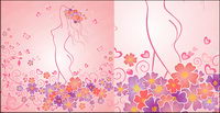Can love a woman-shaped flowers with the line vector material