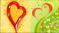 three-dimensional heart-shaped butterfly pattern vector material