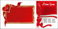 Ribbon 2 heart-shaped vector material