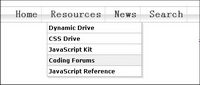 CSS drop-down menu navigation bar