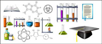 Biochemistry theme icon vector material