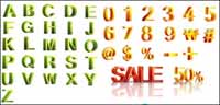 Letters and three-dimensional digital vector material