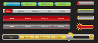 Web design navigation menu vector material