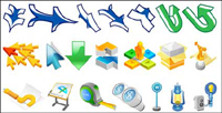 A variety of arrows and other material of the three vector