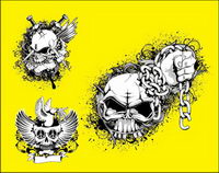 Skull tide T pattern vectors