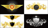 Pattern grain vector wings. Shield