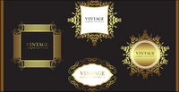 European gold border pattern vector material